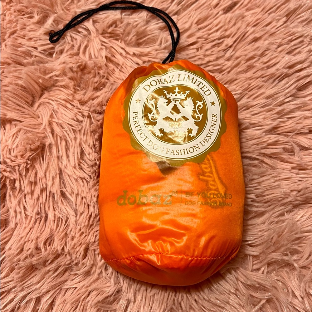 Pet rain coat easy travel 12 long 9 wide orange nwot